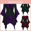 Women's Vintage Skull Head Medieval Gothic Witch Cosplay Costume Dress For Halloween Party