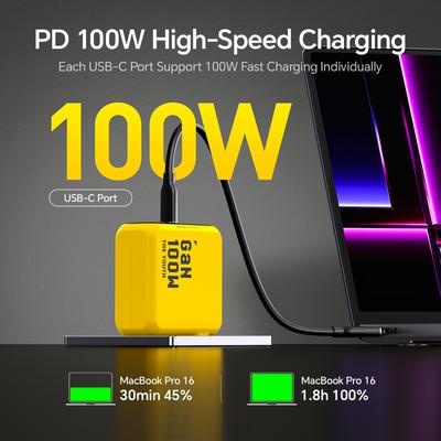 Молодежное зарядное устройство GaN 100 Вт для ноутбука Macbook, планшета, быстрая зарядка для iPhone, Xiaomi PD3.1, зарядное устройство USB Type C для iPhone 16 15