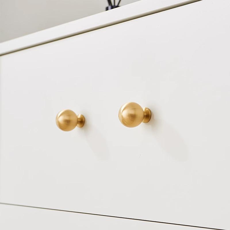 Solid Brass Knob American Cabinet Dresser Drawer Handle Modern Minimalist Wardrobe Pull Eco-Friendly Durable Single Hole