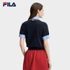 Fila Женская вязаная рубашка-поло с цветовыми блоками, имитация двух предметов