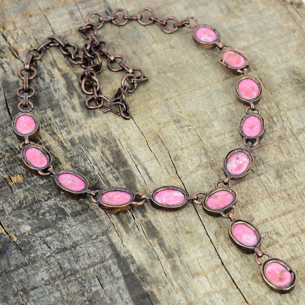 Тулитовый кулон, гальванопластика, медные украшения, кулон с драгоценным камнем, ожерелье с регулируемой цепочкой, гальванопластическое ожерелье, ожерелье ручной работы для подарков