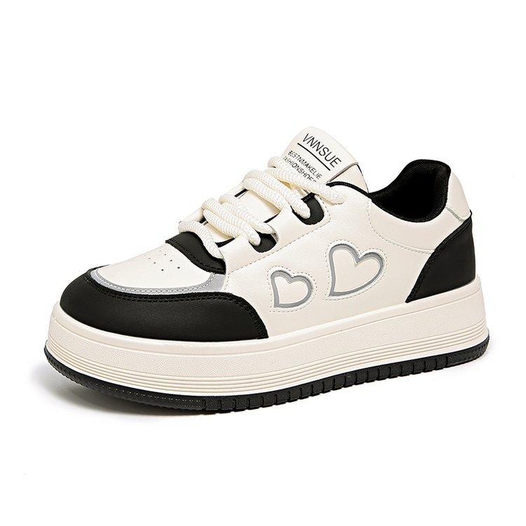 [Youshilai] Platform-soled Fashion Little White Shoes Women's Spring 2025 New Color Matching Fashion Casual Versatile Board Shoes