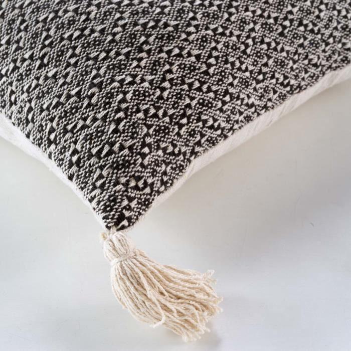 Coussin 40 x 40 cm Junon - Noir - Synthétique - Carré - Intérieur