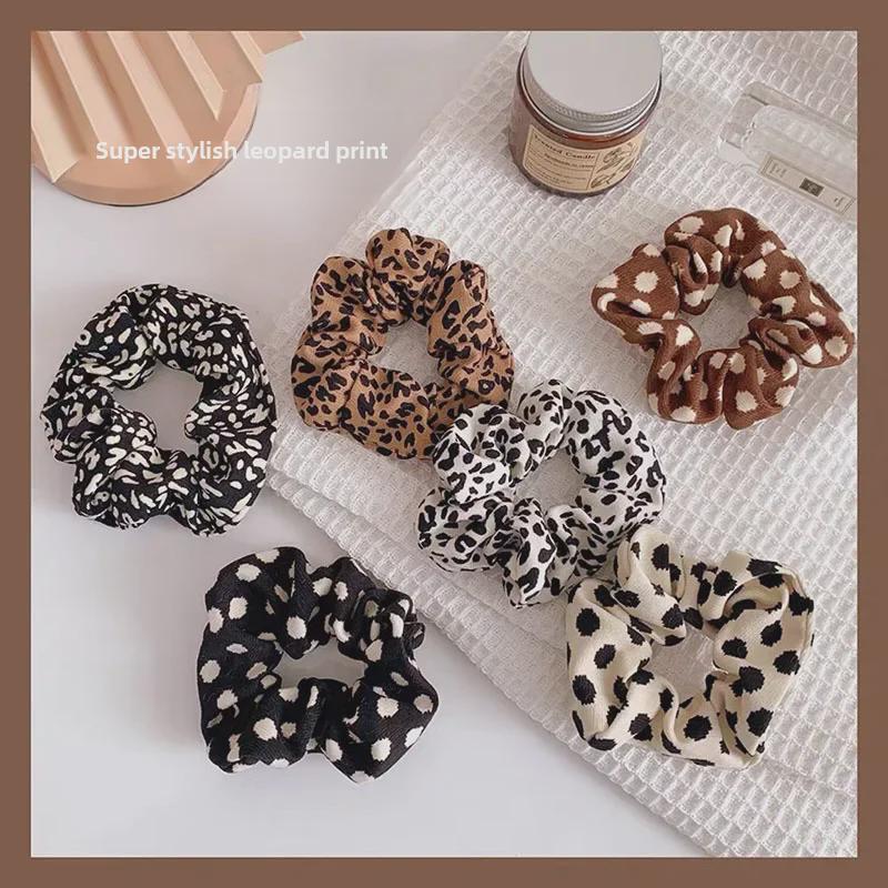 Корейская резинка для волос с леопардовым принтом в стиле ретро: Шикарная и простая повязка для волос во французском стиле для женщин