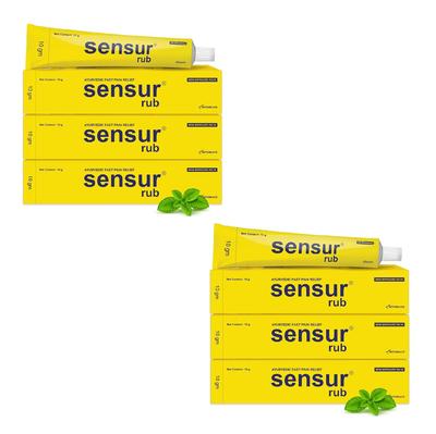 Sensur Натуральный аюрведический обезболивающий бальзам 10 г Упаковка из 6 штук | Быстродействующее обезболивание мышц и тела
