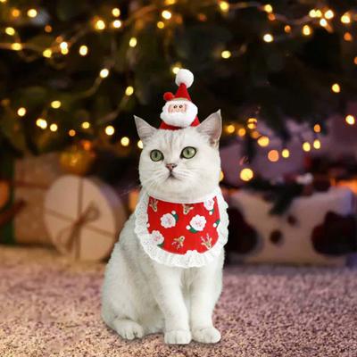 Праздничный рождественский костюм для питомца для маленьких кошек и собак - очаровательный праздничный наряд с нагрудником