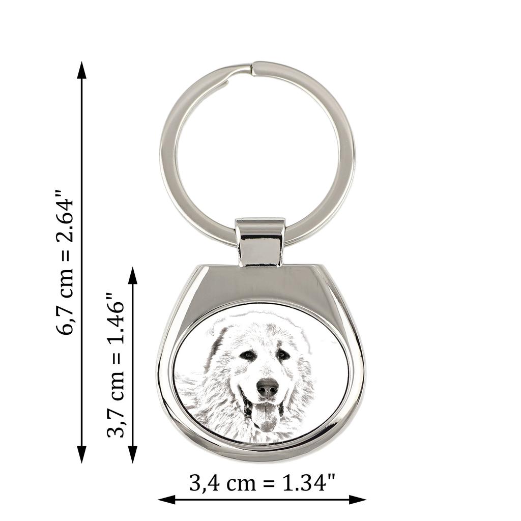 Pyrenean Mastiff, Mastín Del Pirineo - Keychain with a Dog, Keychain with a Print, Personalized Pendant from the Art-Dog Brand