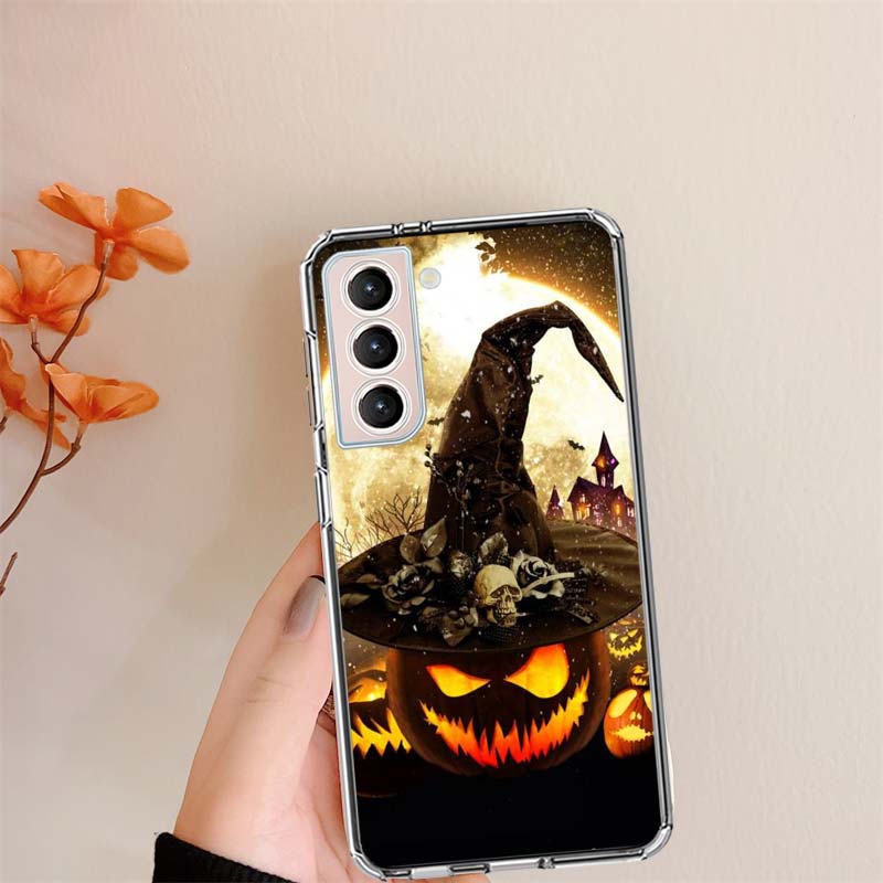 Pumpkin Halloween in Autumn Phone Case For Samsung S24 FE Galaxy S22 Ultra S25 Edge S21 S23 FE S20 Plus Cover Shell Coque Clear