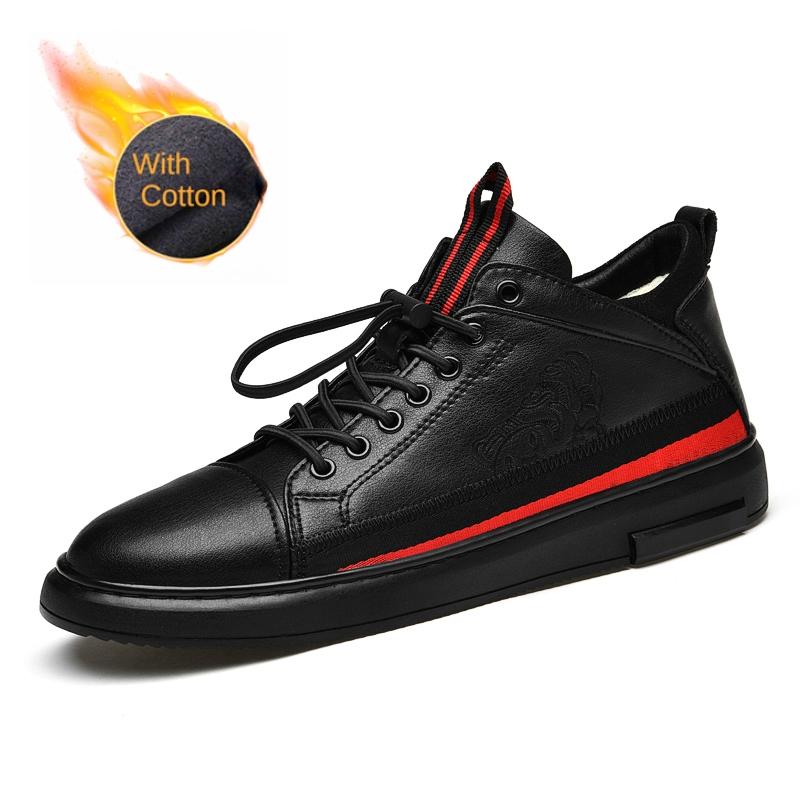 Классические брендовые мужские повседневные туфли из натуральной кожи с внутренними высокими каблуками, зимние высокие хлопковые туфли, мужские оксфордские туфли, прочные