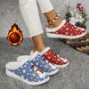 Women'S Winter Slippers Non-Slip TPR Sole Soft Indoor House Shoes with Snowman Design