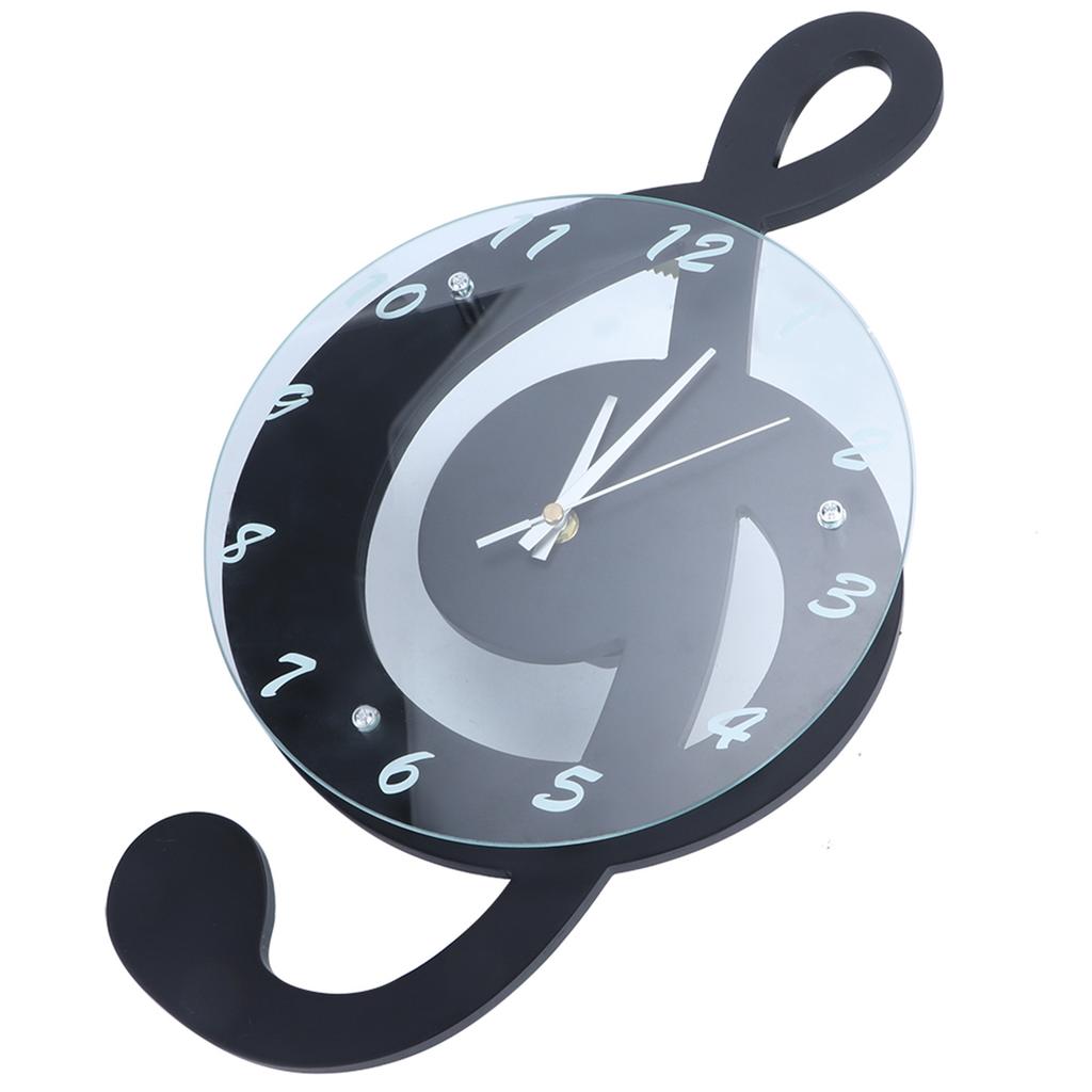 Innovative Musical Note Electronic Wall Clock Fashionable Silent Quartz Clock for Children Room