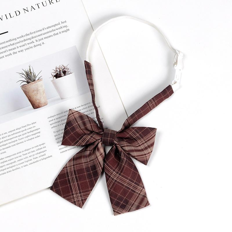JK Bow Tie for Women, Japanese Uniform Shirt, College Style Student Plaid Tie, Men's Free Ribbon Accessories