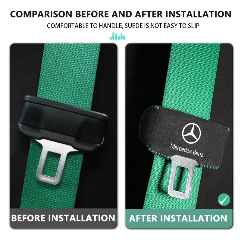 ECLD4 Car Seat Belt Anti Scratch Buckle Protector Cover Accessories For Mercedes Benz W211 W124 W176 W177 C180 C200 C260 C300 GLC CLE