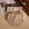 3 PCS Women's Mid-Rise Cotton Briefs Maillard Colored Underpants Breathable Seamless Panties