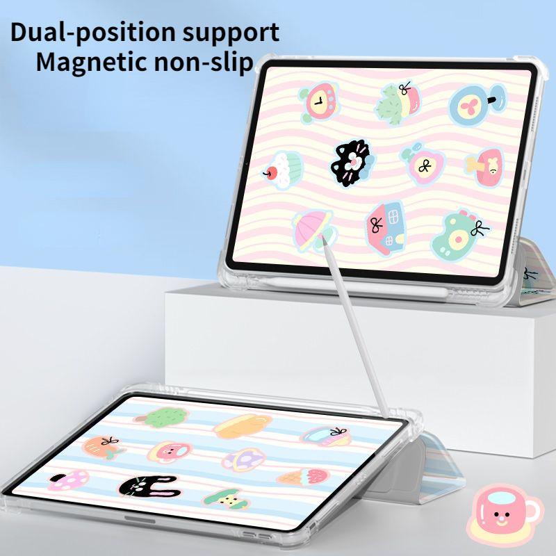 Для iPad 2021 9th 10.2, чехол с милым животным рисунком, тройной чехол для iPad для iPad 2022 10th 10.9 Air4 Air5 10.9 с подставкой для карандашей