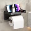 Toilet Paper Holder with Storage Shelf Strong Load-bearing Simple Installation Self-Adhesive Roll Paper Holder