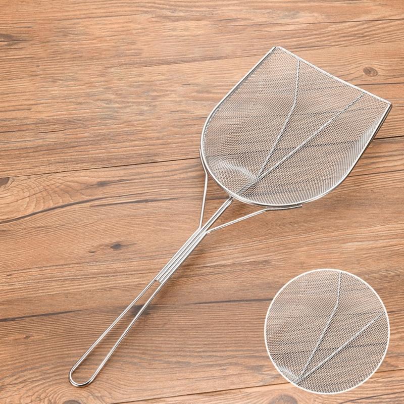 Large Durable Oil Scrapers With Ergonomic Handle Professional Grades Stainless Steel Strainer For Food Service