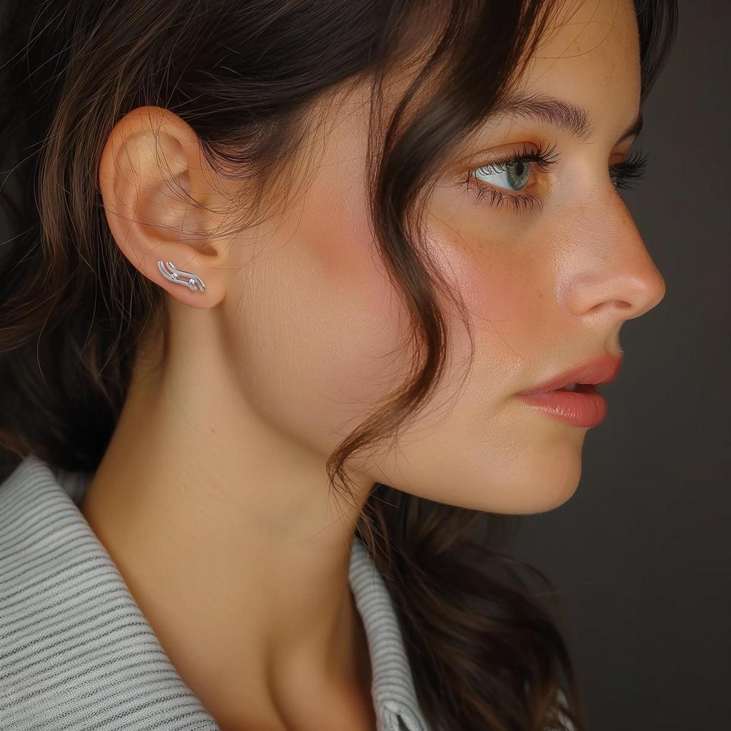 TITANIUM EARRING Titanium Earring with Staineless Steel Butterfly Stopper In Shiny Finished