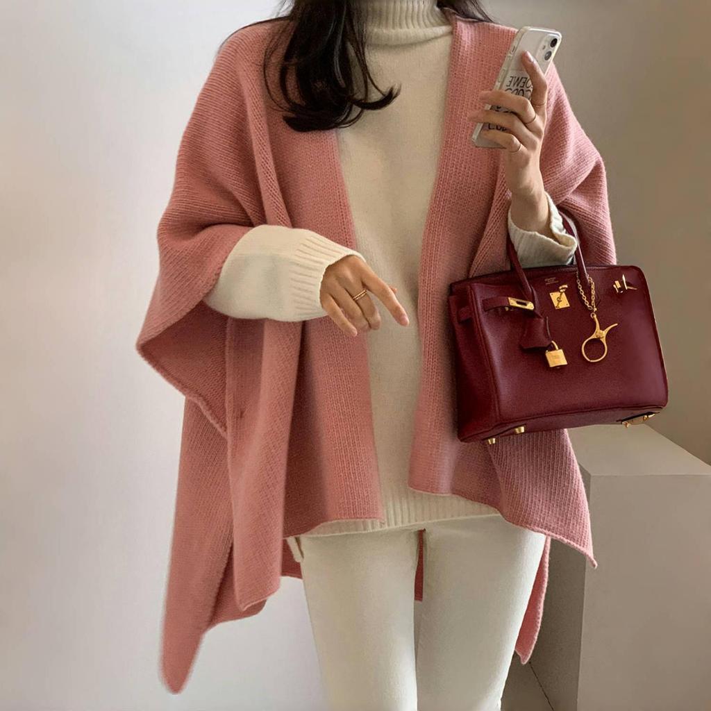 Модный универсальный свободный шерстяной свитер-жилет H-образной формы для женщин