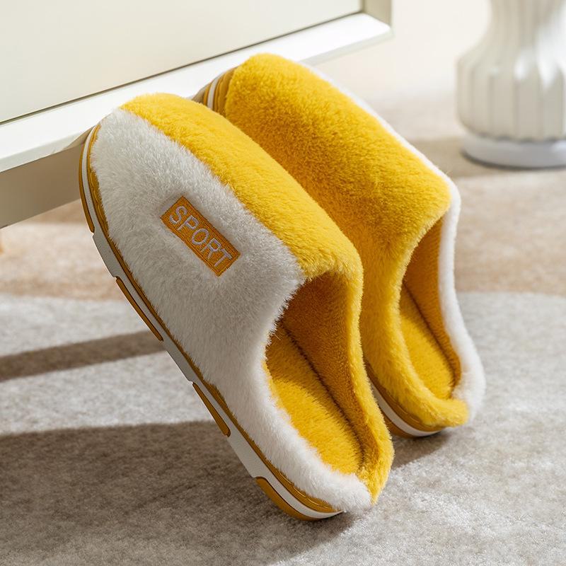 Уютные нескользящие плюшевые тапочки: Унисекс Зимний комфорт в помещении для мужчин и женщин