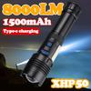 High Power LED Flashlight High Lumens Flashlight USB Rechargeable 3 Modes Ultra Powerful LED Torch for Outdoor Fishing Adventure