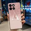 Чехол на телефон A-Z Буква с цветком Синее Звездное небо Для ZTE Blade A35/A55 Мягкий силиконовый Черный чехол Защита от царапин
