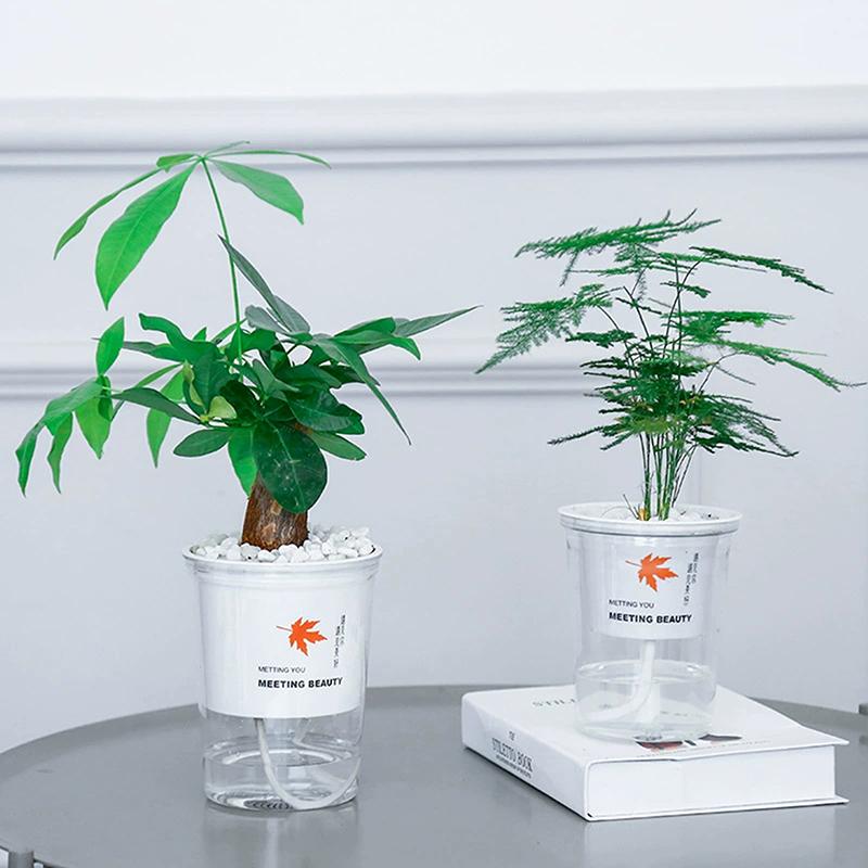 4.33/4.92/5.51Дюймовый Белый Цветочный Горшок Автоматический Всасывающий Цветочный Горшок Семейный Горшок Горшок