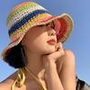 Женская летняя радужная пляжная солнцезащитная шляпа-панама