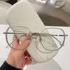 Fashion Polygon TR Glasses Frame Korean Wave Retro Art Wide-brimmed Powder Online Celebrity Anti-blue Glasses Frame.
