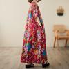 DIMANAF Women 2024 Plus Size Spring Summer Oversize Style Dress Beach Elegant Floral Long Dress Oversize Basic Loose Dress Plus Size