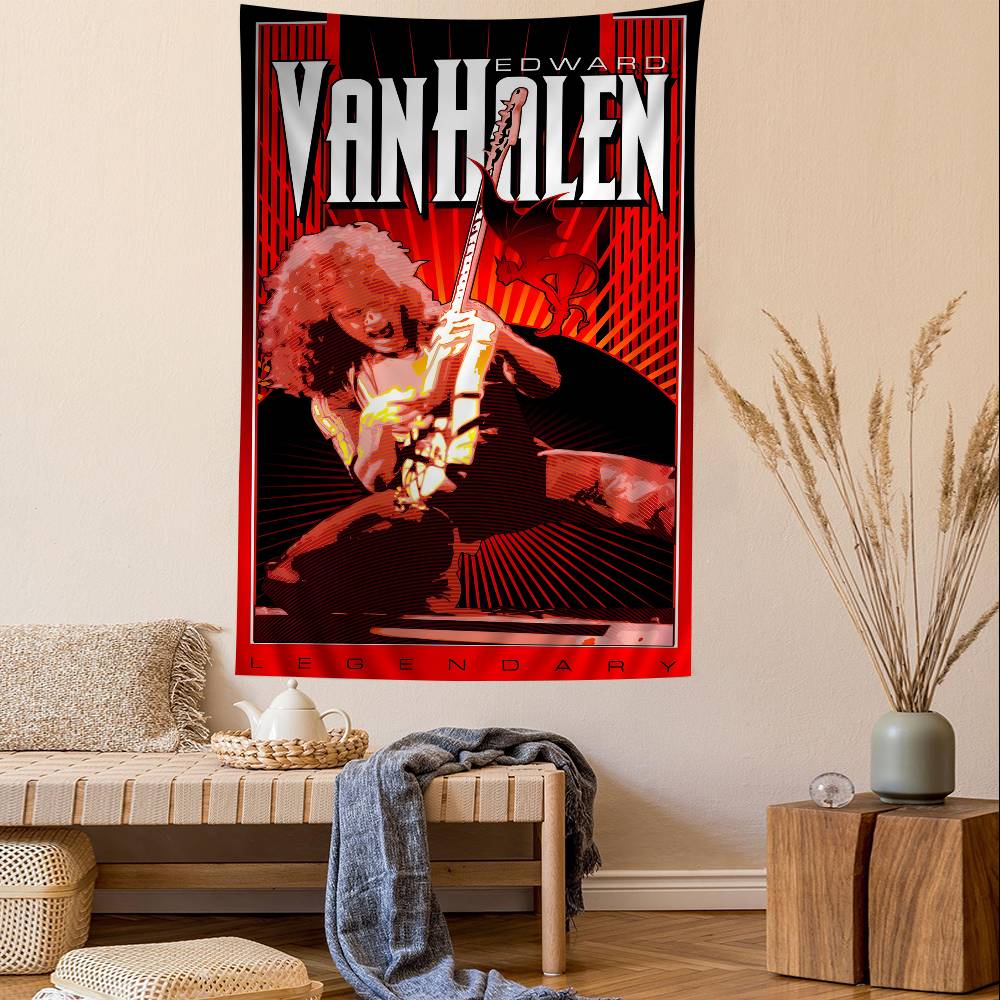 Van Halen Retrorock Band Hanging Bohemian Tapestry Hanging Tarot Hippie Wall Rugs Dorm Japanese Tapestry
