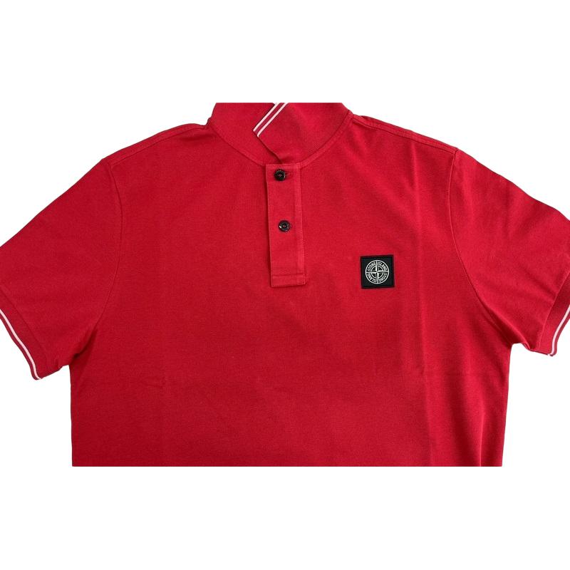 STONE ISLAND Мужская футболка-поло с коротким рукавом и логотипом, мужские рубашки-поло, красная 80152SC18-V0010