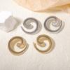 Retro and Cold Style Metallic Texture, Exaggerated and Unique Geometric Snail-shaped Creative Stud Earrings, Versatile and Unique