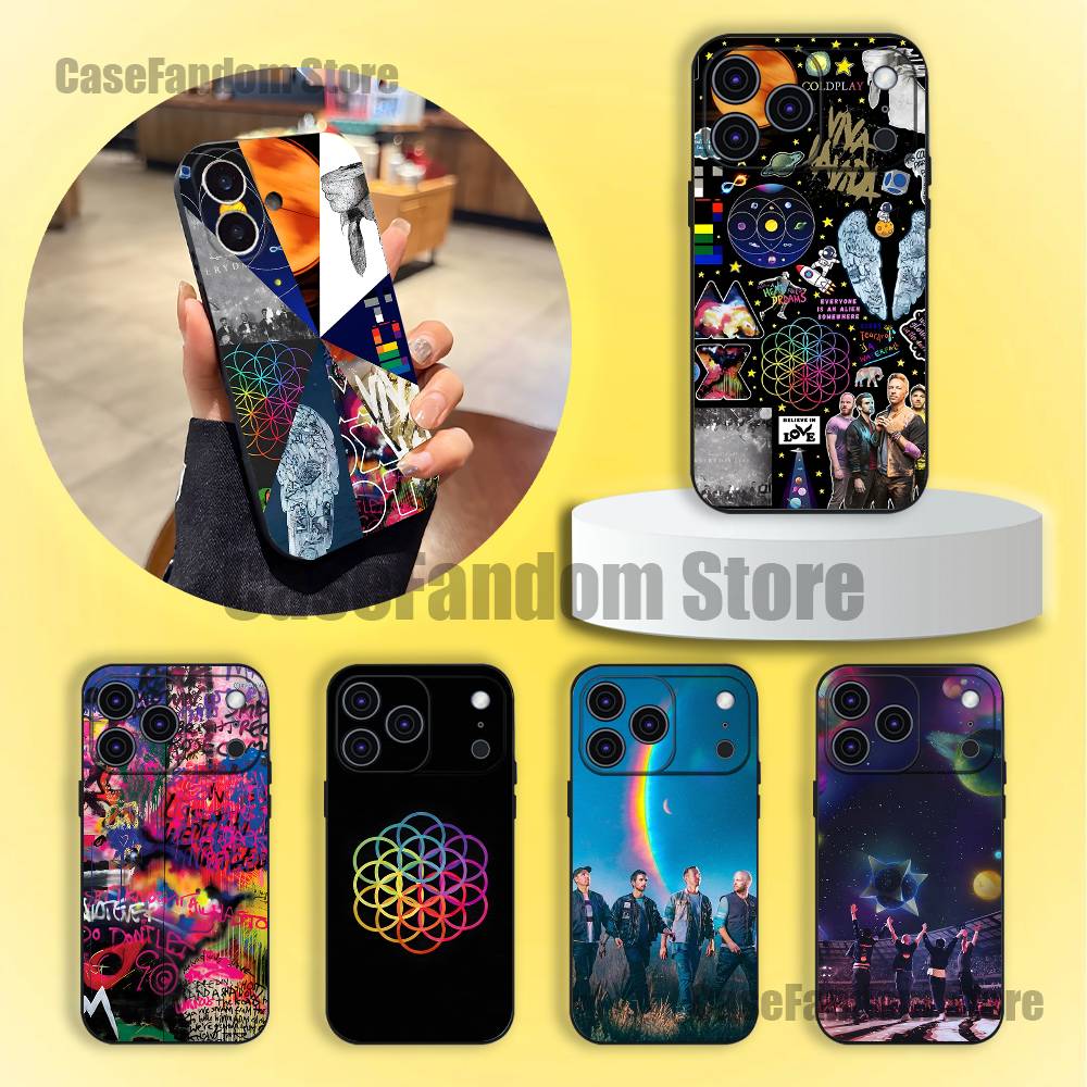Чехол для телефона Band C-Coldplay, износостойкий, для iPhone 17,16,15,14,13,12,11, Pro, Max, Plus, черный, мягкий