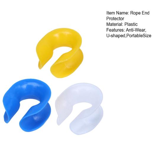 Outdoor Rope End Protective Cover, Plastic Anti-Wear U-shaped Machine Sewn Rope Protector, Rope End Protective Sleeve for Camping,