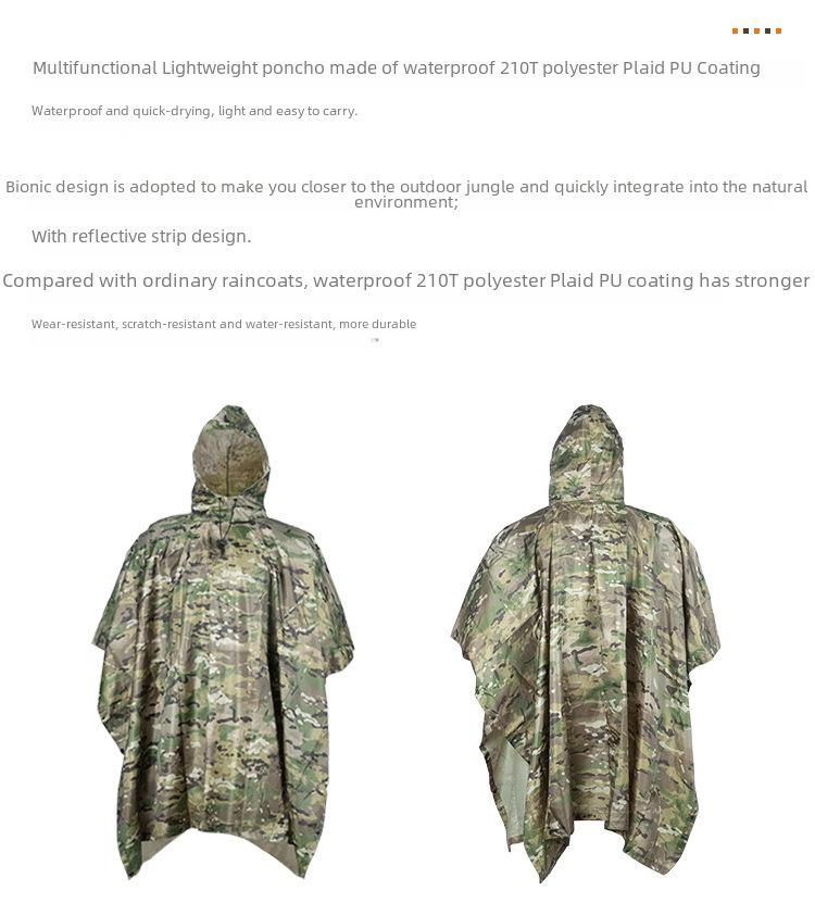 Камуфляжный плащ: Три в одном: походная накидка и тент