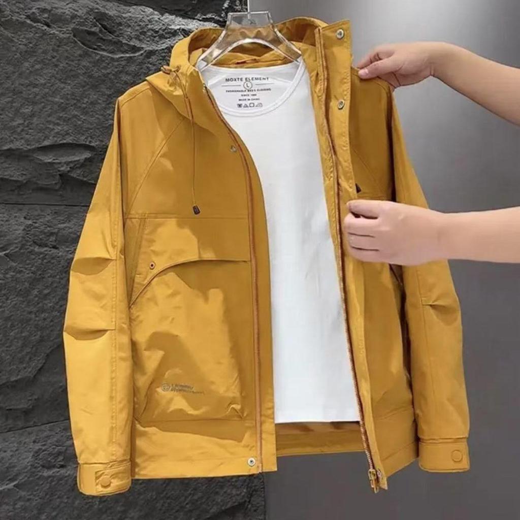 Мужская модная ветровка с капюшоном 2025 года - Несминаемая весенне-осенняя куртка для активного отдыха