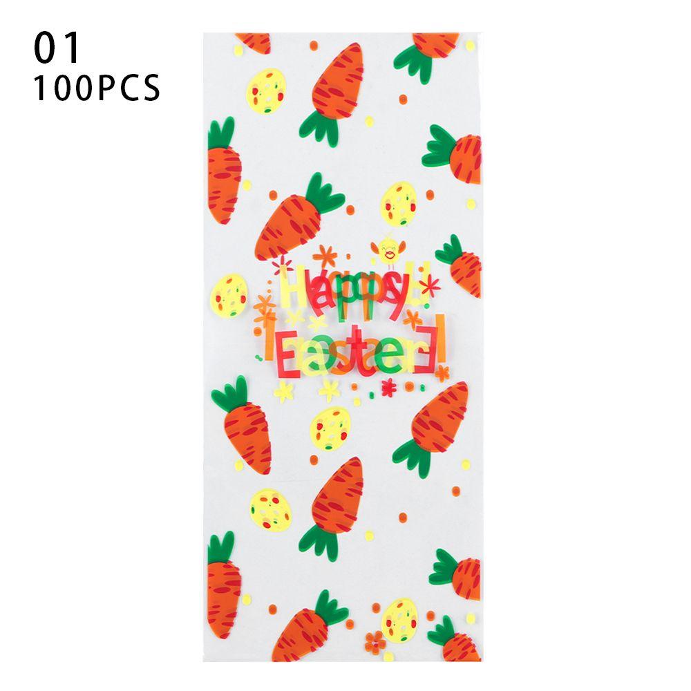 DIY Biscuits Snack Disposable Food Packaging Easter Candy Bag Cookie Packing Bag Happy Easter