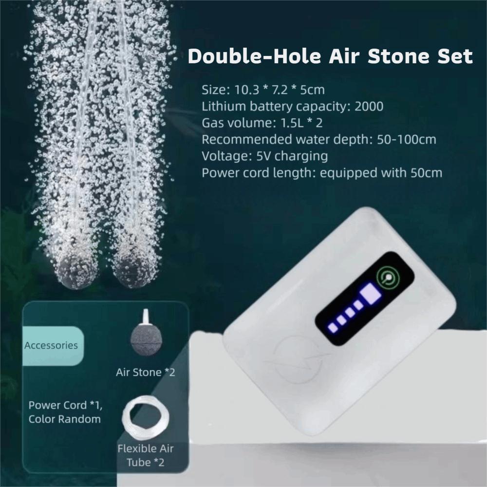 Durable 70H/40H Aquarium Oxygen Pump USB Ultra Silent Fish Tank Oxygen Pump Rechargeable Waterproof Oxygen Generator