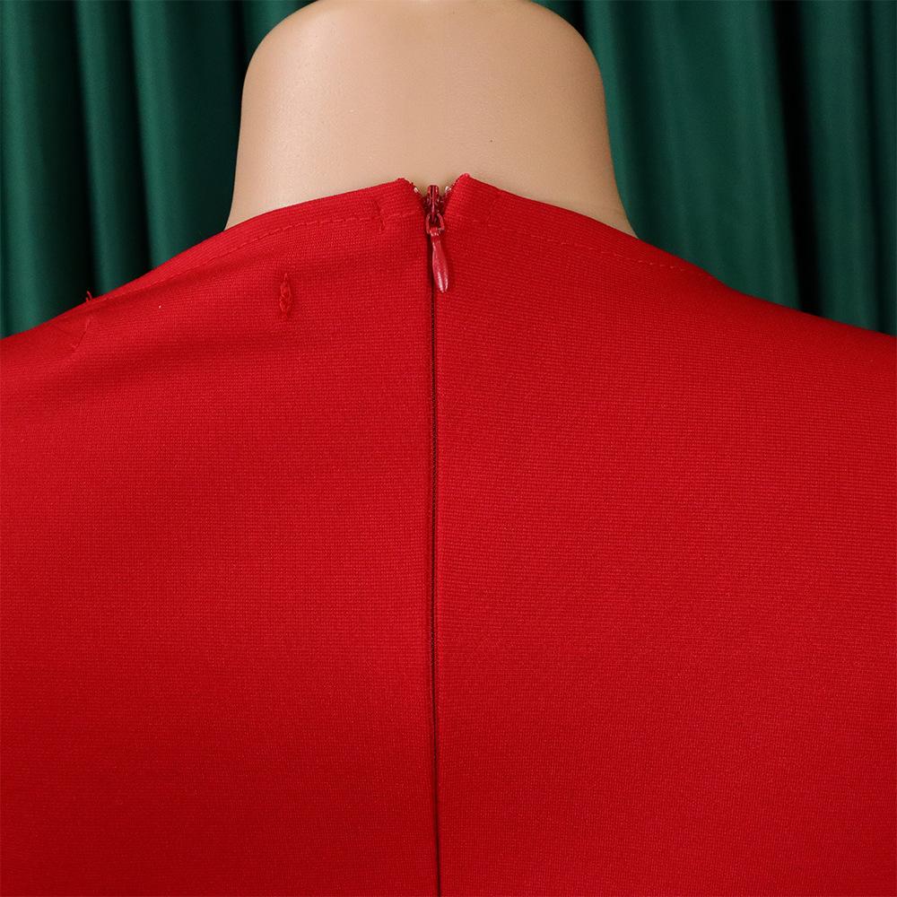 Весенне-осеннее женское платье размера плюс, однотонное, OL, темпераментное, плиссированное, с галстуком, платье