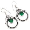 Emerald Quartz Gemstone Handmade Gift For Her Silver Jewelry Earrings 2"
