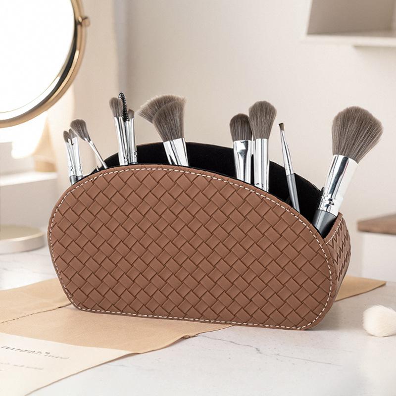 Remote Control Desktop Organizer Desktop Organizer PU Leather Cosmetic Five Compartments Organizer Box