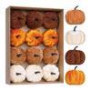 Artificial Velvet Pumpkin Decoration Foam Faux Flocked Pumpkin for Fall Harvest Party Thanksgiving Halloween Home Table Centerpiece