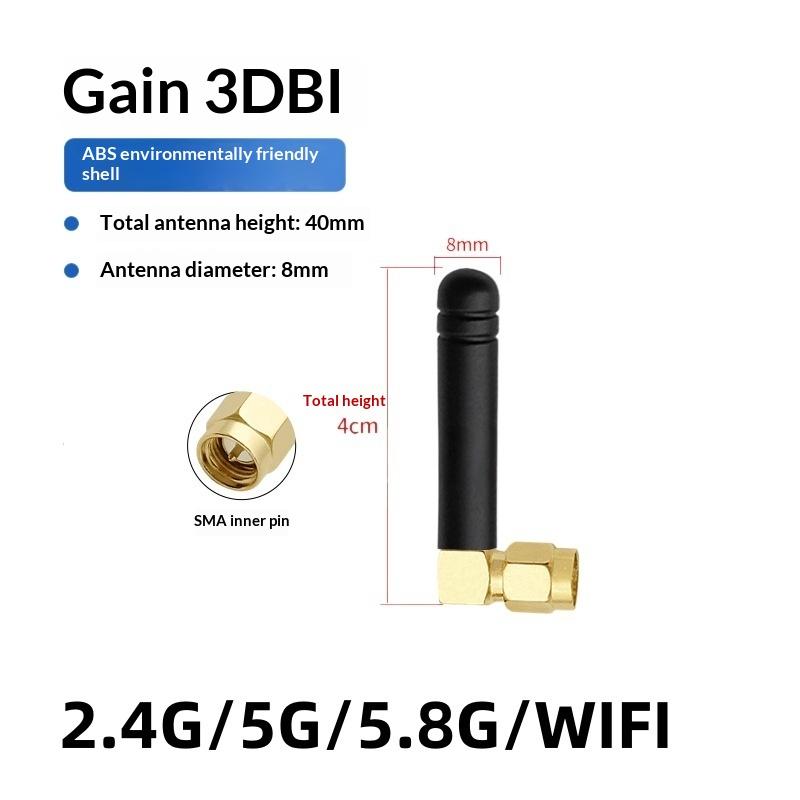 2Pcs Right/Bend Angle 2.4G Ultra Compact Mini WiFi Antenna With 2/3DBI Gain & SMA Male/Female Connector For Motherboard Modem