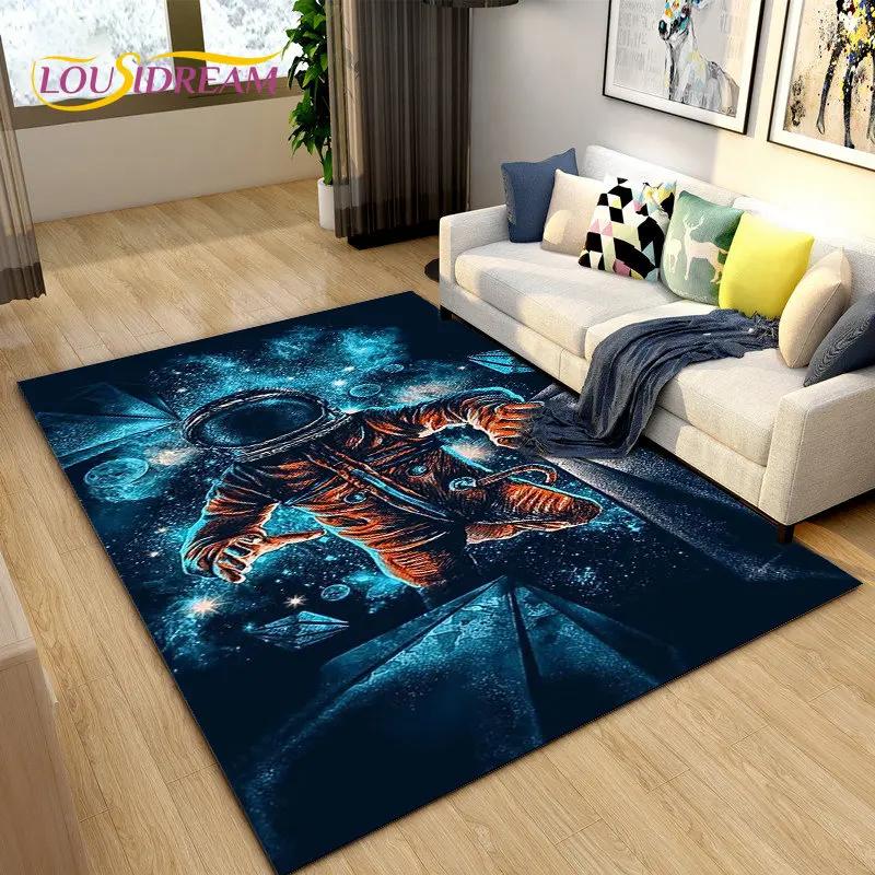 3D ковер с изображением космонавта и мультфильма, ковер для гостиной, детская спальня, диван, коврик для украшения, детский нескользящий напольный коврик