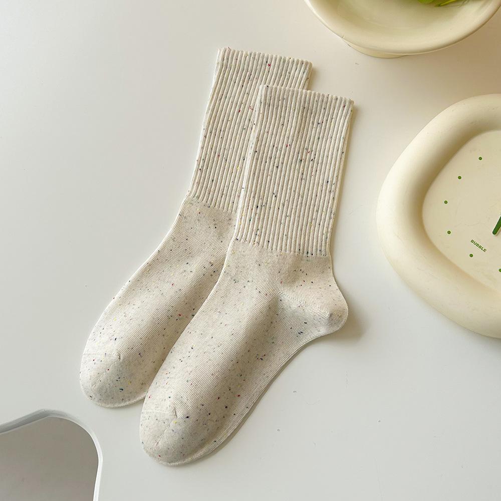 Женские весенне-осенние новые хлопковые носки-гольфы с дышащей структурой в студенческом стиле