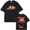 Rapper Jul Music Album World Tour 2025 Tshirt Unisex Wounisex Hip Hop Oversized Short Sleeve T Shirts Male Fashion Vintage Streetwear