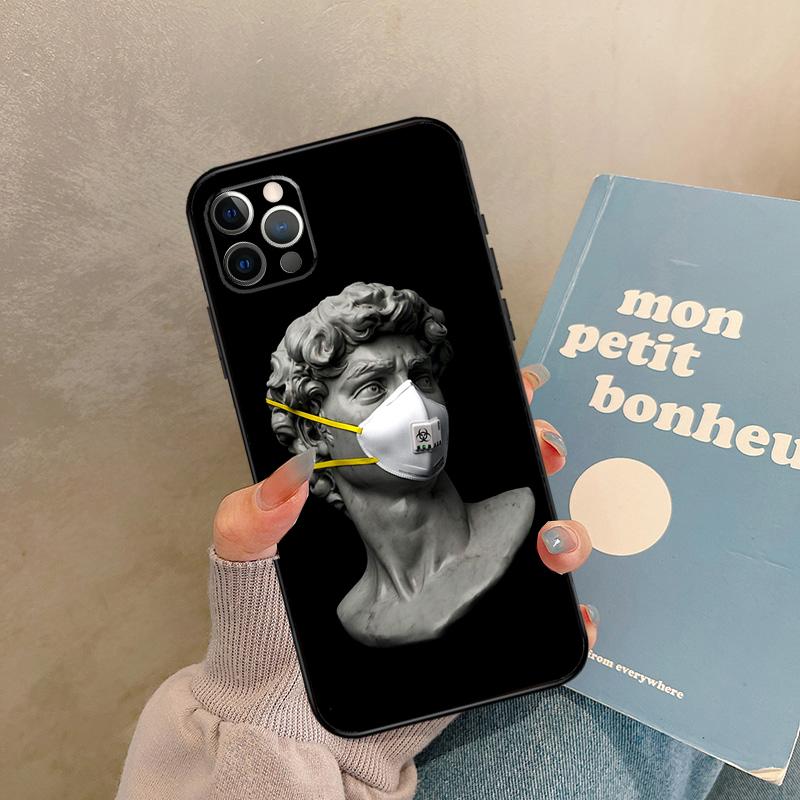 Греческая эстетика Гипсовая статуя искусство Чехол для 17 Air iPhone 16 15 14 13 12 11 Pro Max 12 mini XR 15 16 Plus 16e Задняя крышка