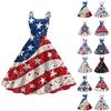 Женские повседневные сексуальные панк-винтажные платья без бретелек с принтом «День независимости»
