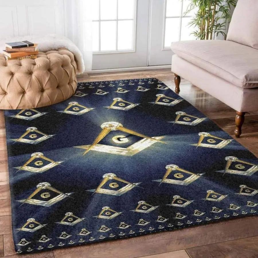 Freemasonry Carpet Masonic Rug Floor Mat Carpet Regtangle Living Room Carpet Bedroom Carpet Home Anti-Slip Carpet Door Mat